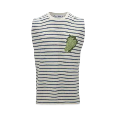 JW ANDERSON Sleeveless T-shirt "Natural/Blue"