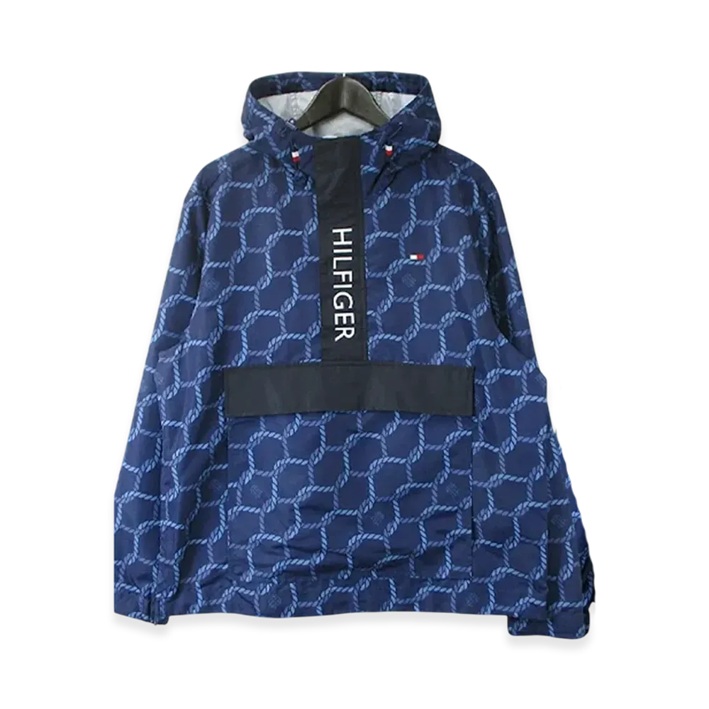 TOMMY HILFIGER Nylon Half Zip Anorak Parka "Low Print"