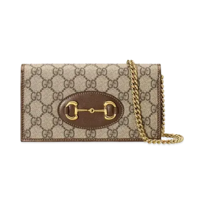 GUCCI Horsebit 1955 Wallet With Chain "GG Supreme"