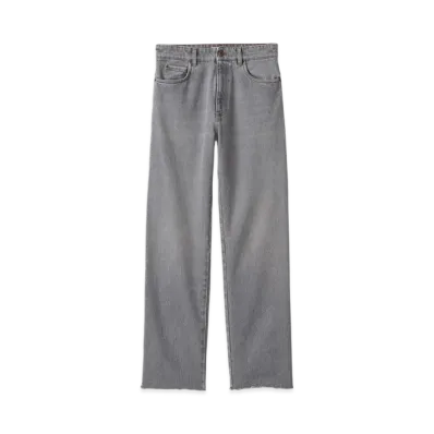 MIU MIU Women's Denim Pants Relaxed Fit "Grey"