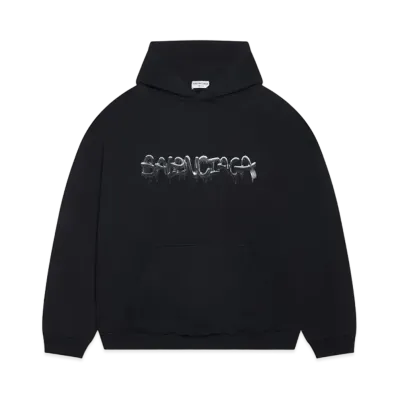 BALENCIAGA MENS Slime Wide Fit Hoodie "Black"