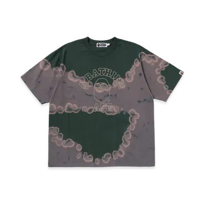 A BATHING APE Hand Dye College Relaxed Fit Tee "Green"