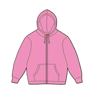 Supreme Small Box Zip Up Hooded Sweatshirt "Pink"