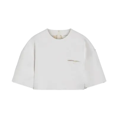 Max Mara Danubio Pure Cotton Cropped Blouse "Ivory"