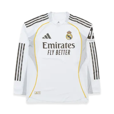 adidas 25-26 Real Madrid Home Authentic Long Sleeve Jersey "White"