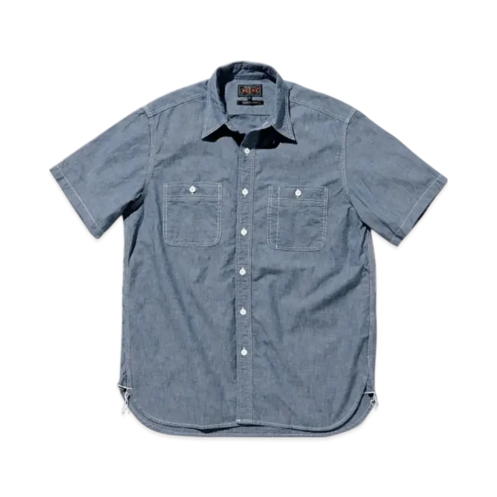 BEAMS Work Short Sleeve Chambray "Blue"
