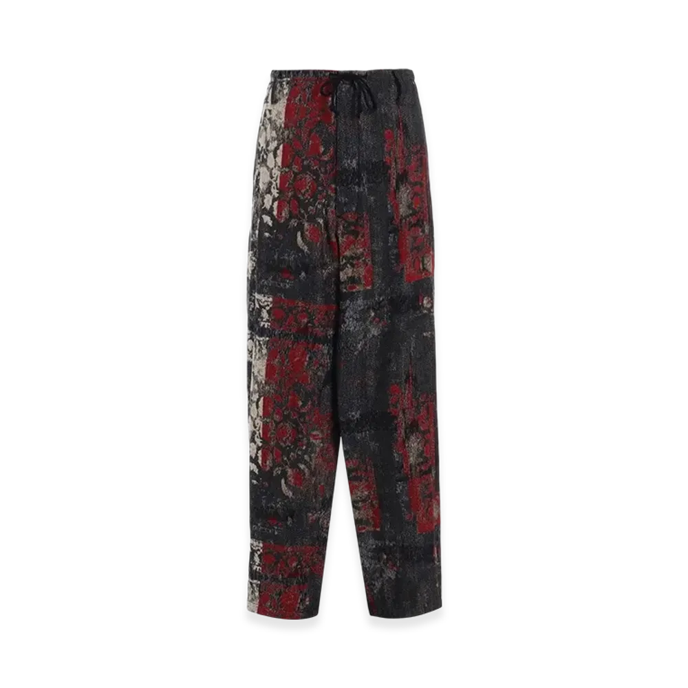S'YTE Floral Jacquard Drawstring Wide Pants "Red"
