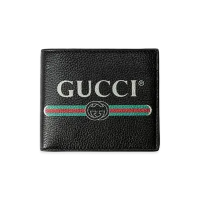 GUCCI Vintage Logo Print Bi-fold Wallet "Black"