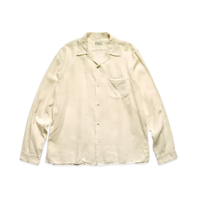 KAPITAL Soft Linen Open Collar Shirt "Kinari"