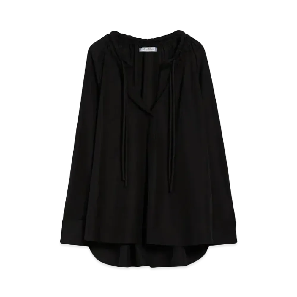 Max Mara Ario Pure Cotton Poplin Oversized Shirt "Black"