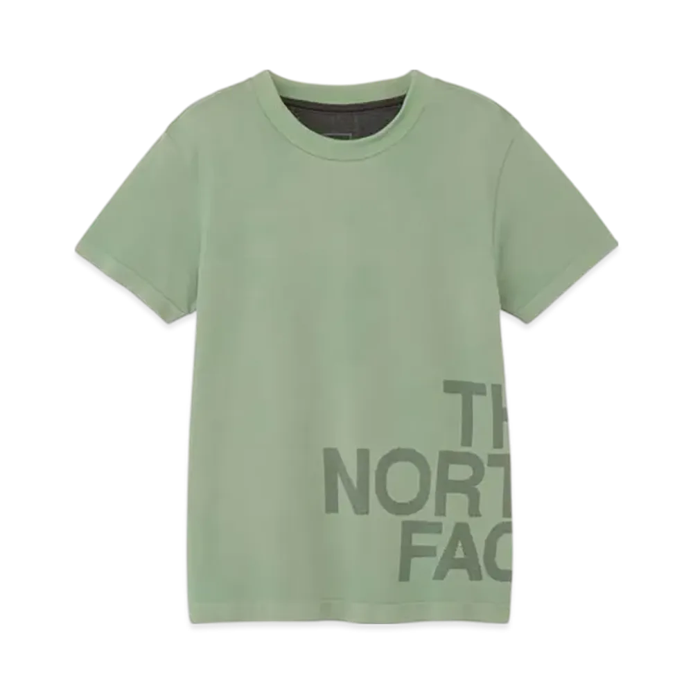 The North Face Kids Short Sleeve Engineered Big Logo Crew "Iceberg Green"