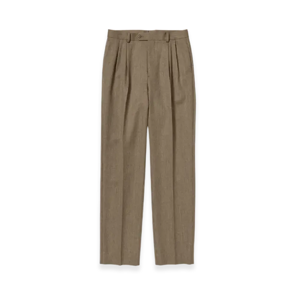 AURALEE Bluefaced Wool Dobby Slacks "Brown"