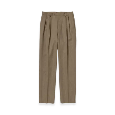 AURALEE Bluefaced Wool Dobby Slacks "Brown"