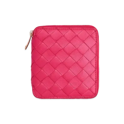 Bottega Veneta Zip Around Wallet "Cranberry"