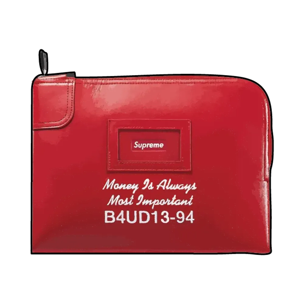 Supreme Leather Money Bag (25FW) "Red"