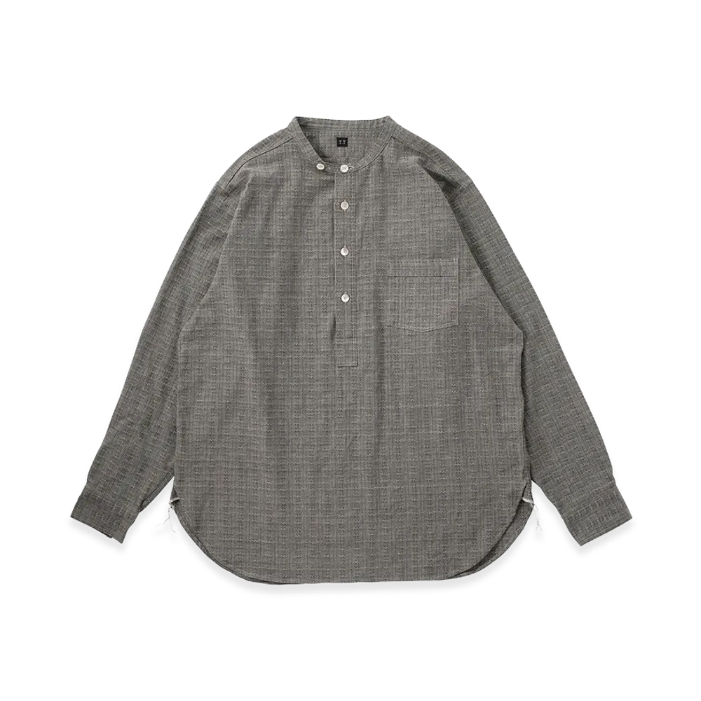 T.T Taiga Takahashi LOT.105 Band Collar Shirt P/O "Ivory Jacquard"