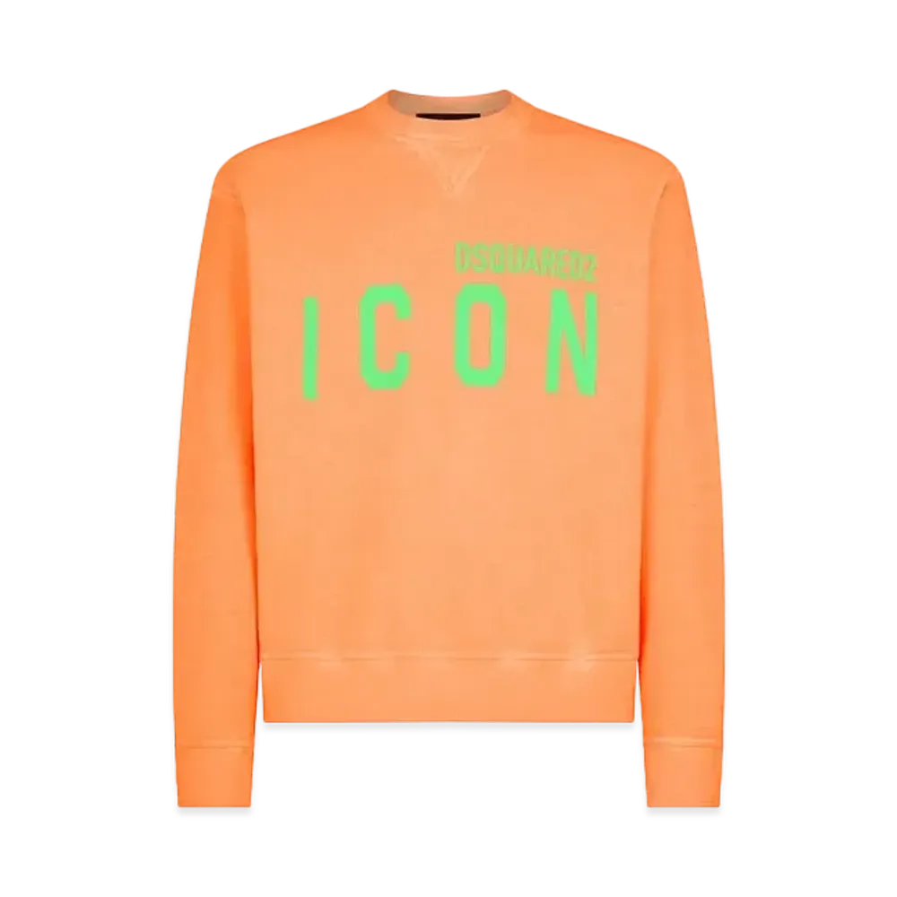 Dsquared2 Icon Splash Cool Fit Crewneck Sweatshirt #1 "Orange Fluo"