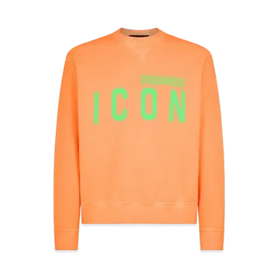 Dsquared2 Icon Splash Cool Fit Crewneck Sweatshirt #1 "Orange Fluo"