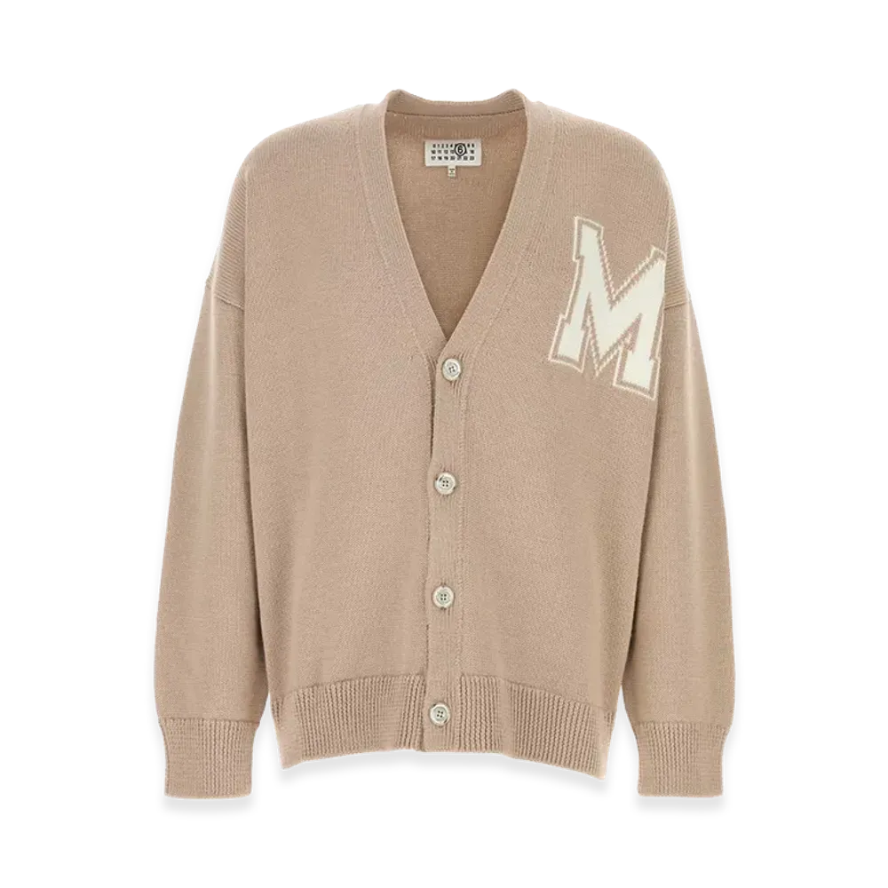 MM6 Maison Margiela Beige Wool And Acrylic Cardigan "Beige/Tan"
