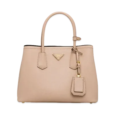 PRADA Double Small Bag "Pink Beige/Black"