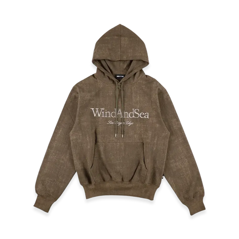 WIND AND SEA Draw Cord Hooded Sweatshirt "Brown"