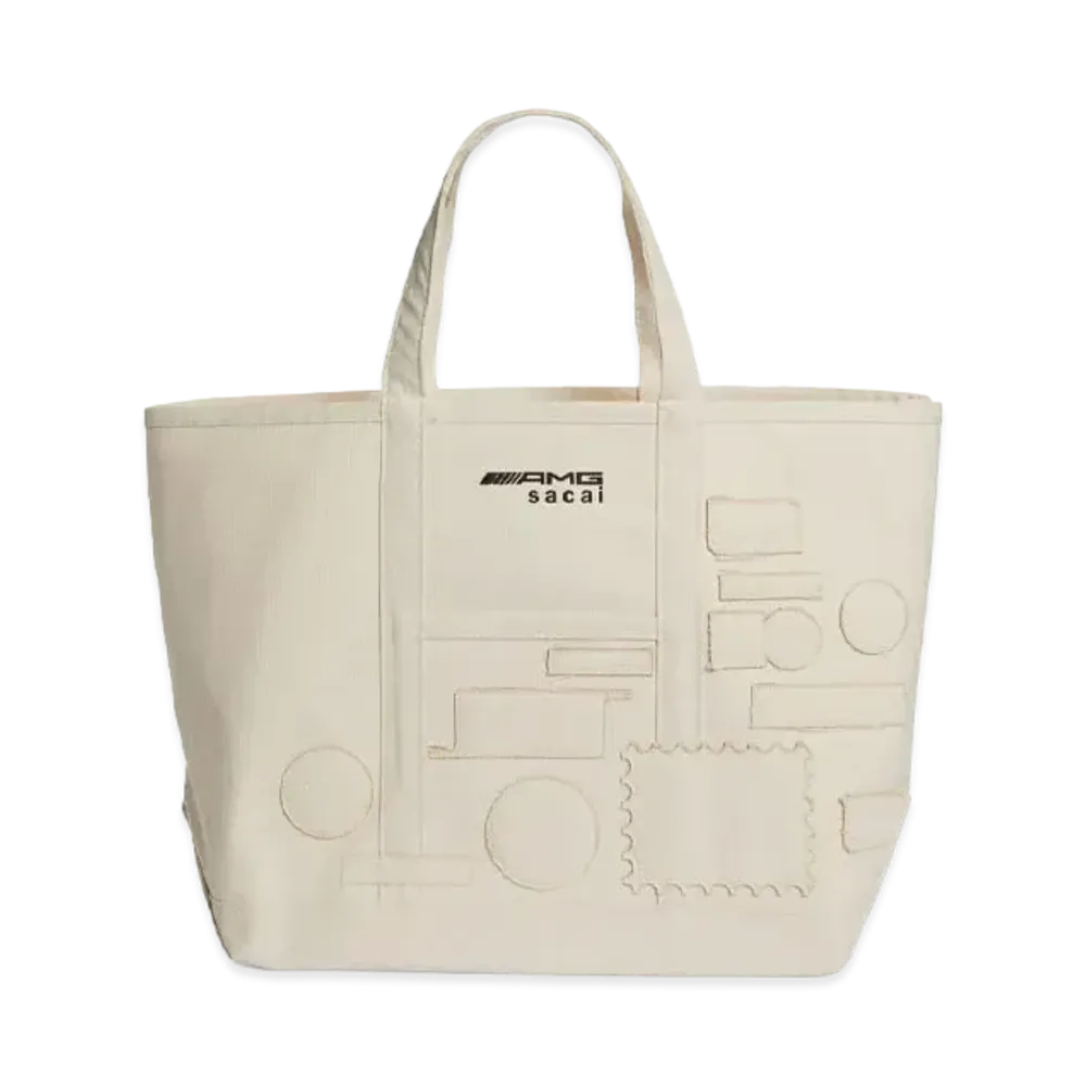 sacai x Mercedes AMG Large Patch Canvas Tote "Off White"