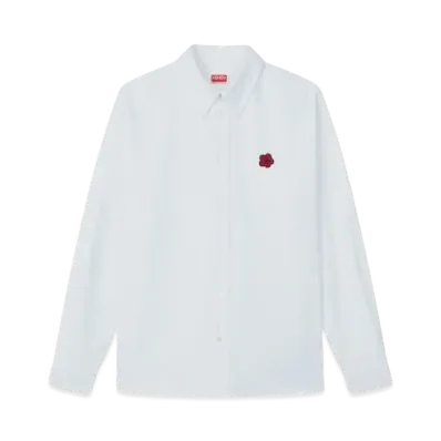 KENZO 'BOKE FLOWER' Embroidery Cotton Poplin Shirt "White"