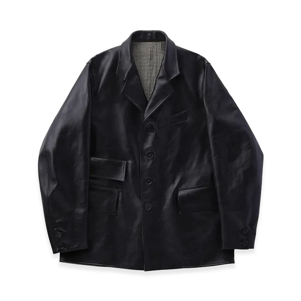 T.T Taiga Takahashi LOT.803 Sack Leather Coat "Black"