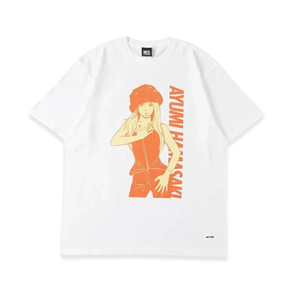 ayumi hamasaki x MFC STORE Collaborate T-Shirt "White/Orange"