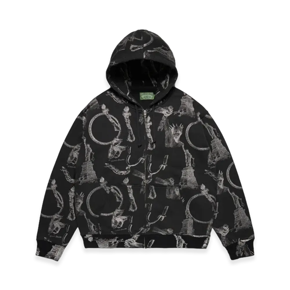 DENIM TEARS Plates Zip Hoodie "Black"