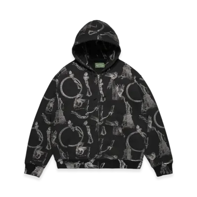 DENIM TEARS Plates Zip Hoodie "Black"