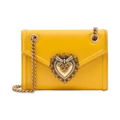 Dolce&Gabbana Devotion Mini Bag Smooth Calfskin "Yellow"