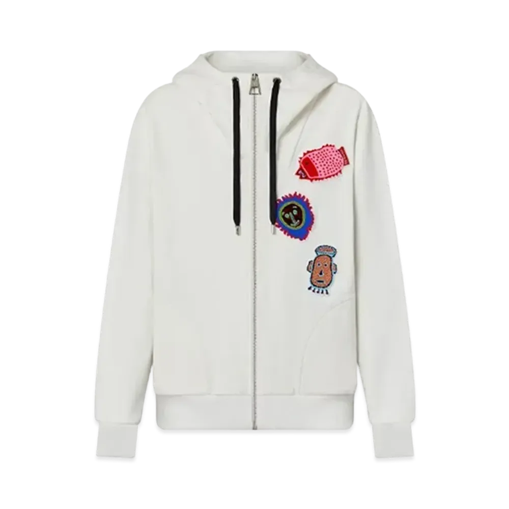 Louis Vuitton x Yayoi Kusama Faces Patches Zip Up Hoodie My Eternal Soul "Blanc"