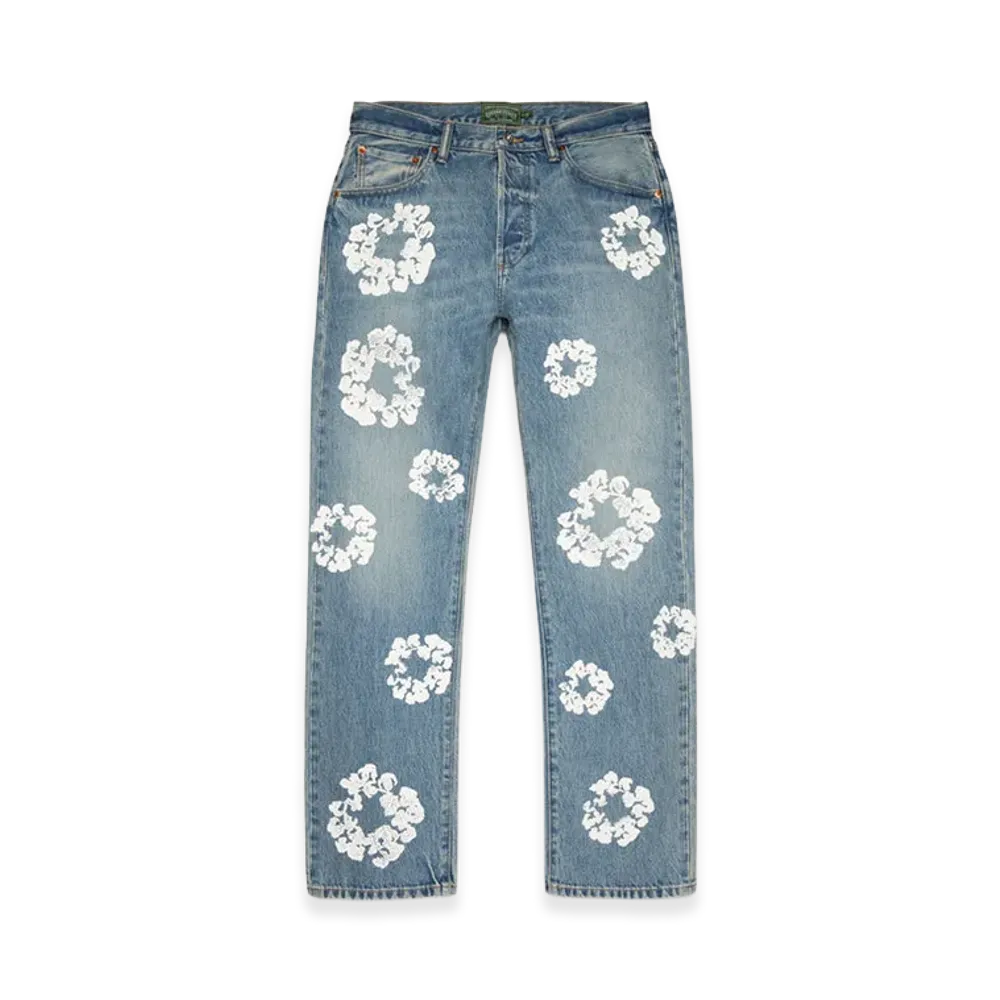 DENIM TEARS Straight Cotton Wreath Denim Pant "Light Wash"