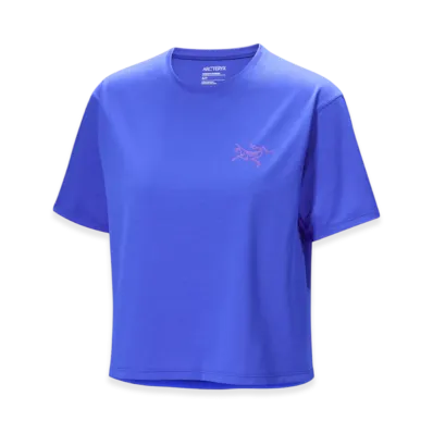 ARC'TERYX Women's Taema Crop Topo SS "Electra Heather/Soulsonic" X000009494