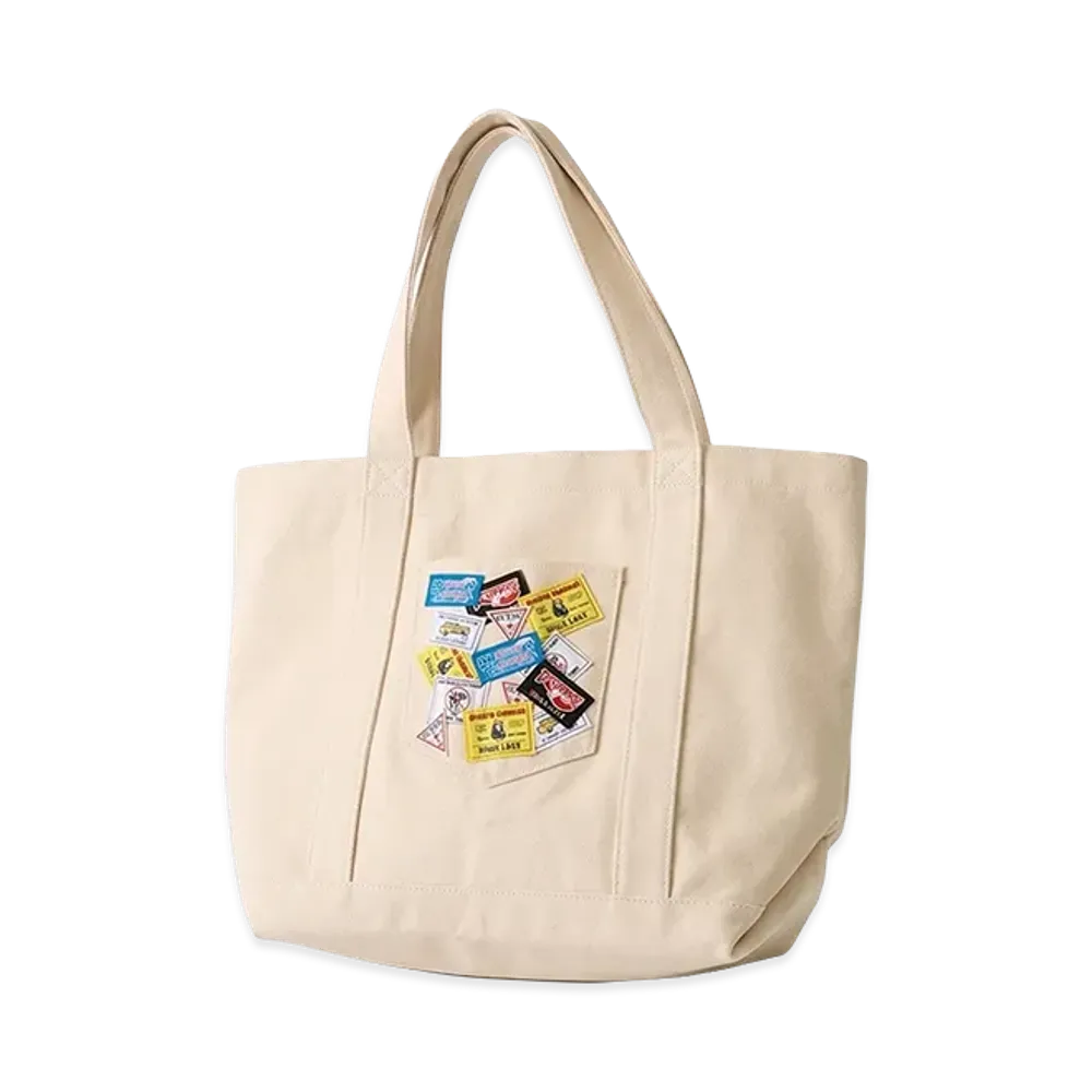 HYSTERIC GLAMOUR x GUESS JEANS Canvas Labels Tote Bag "Beige"