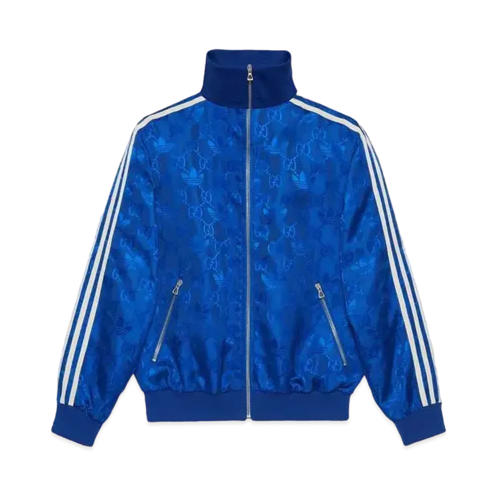 adidas x GUCCI GG Trefoil Jacquard Jacket "Cobalt Blue"