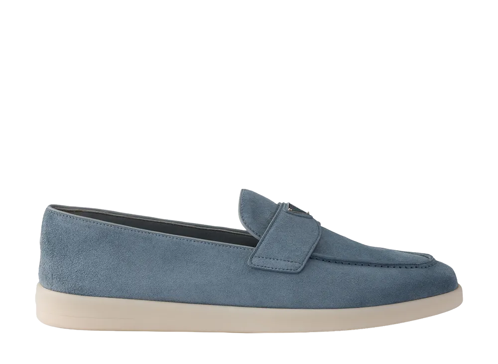 PRADA Suede Loafers "Denim"