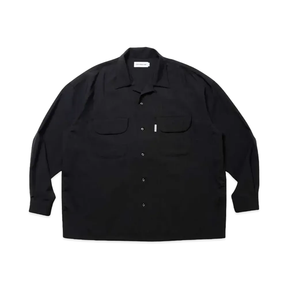 COOTIE PRODUCTIONS T/W Open Collar L/S Shirt "BLACK"