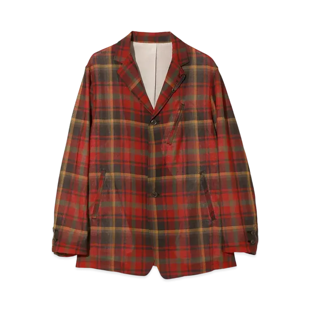NEEDLES Pin Lapel 2B Jacket - W/N Madras Check "Red"