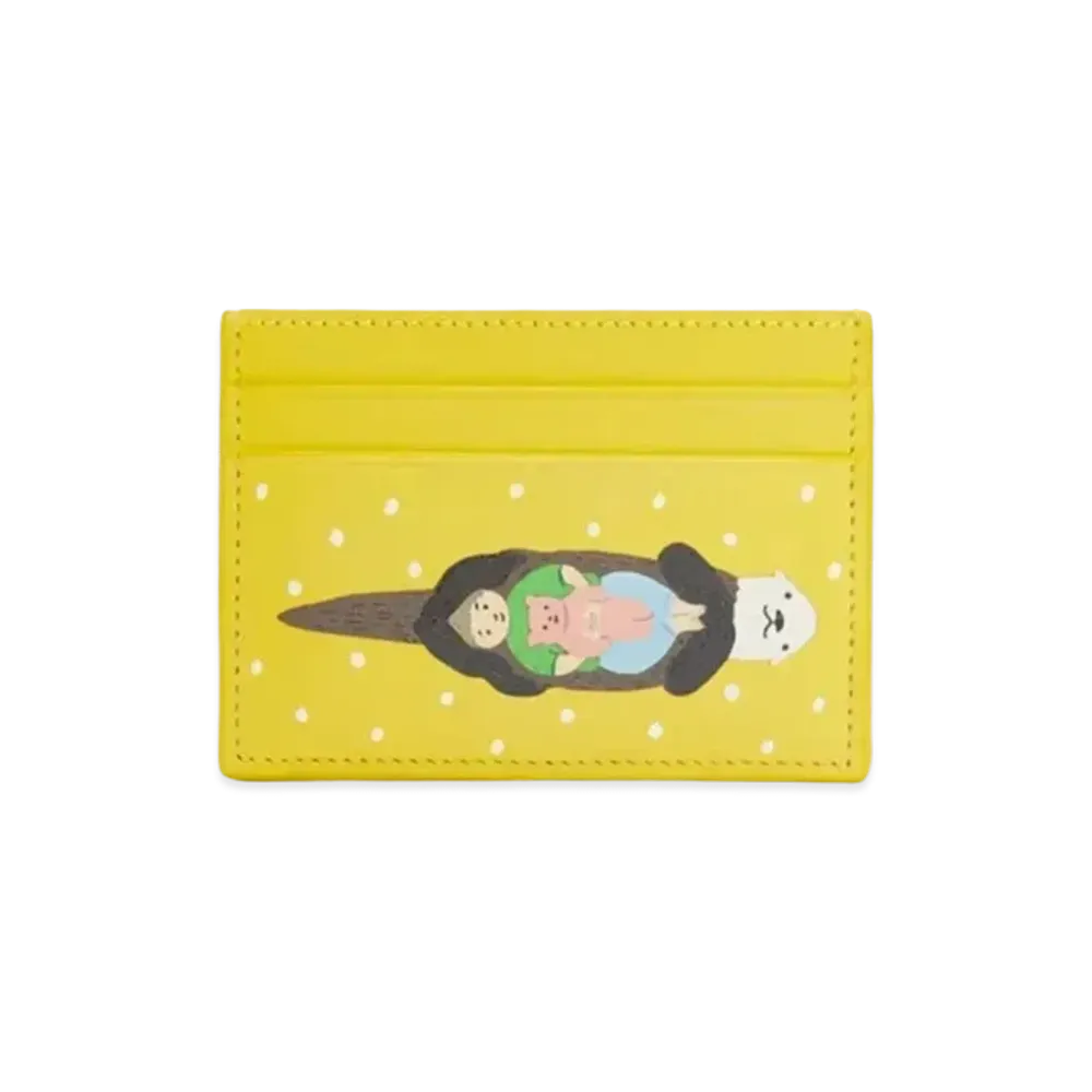 LOEWE Otter Plain Cardholder in Satin Calfskin "Lemon Zest"