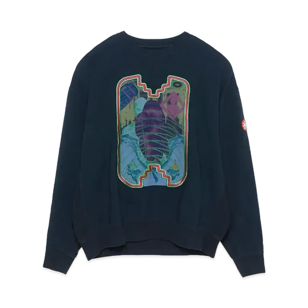 Cav Empt (C.E) OVERDYE EMB FRAME CREW NECK "Black"