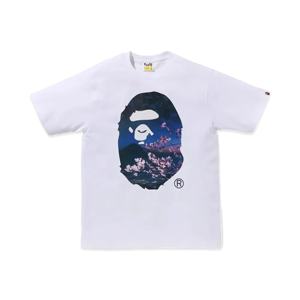 A BATHING APE Sakura Photo Ape Head Tee #2 "White"