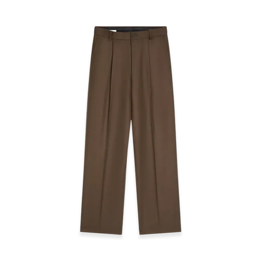 DRIES VAN NOTEN Straight Wool Pants "Mud"