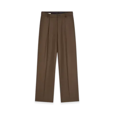 DRIES VAN NOTEN Straight Wool Pants "Mud"