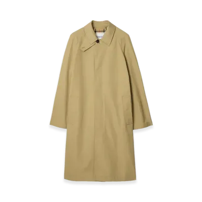 Burberry Long Cotton Car Coat "Hamper Beige"