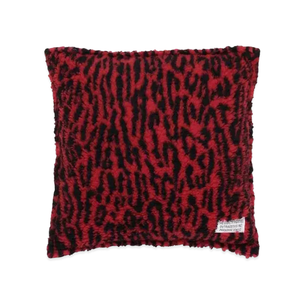 WACKO MARIA Leopard Boa Cushion "Red"