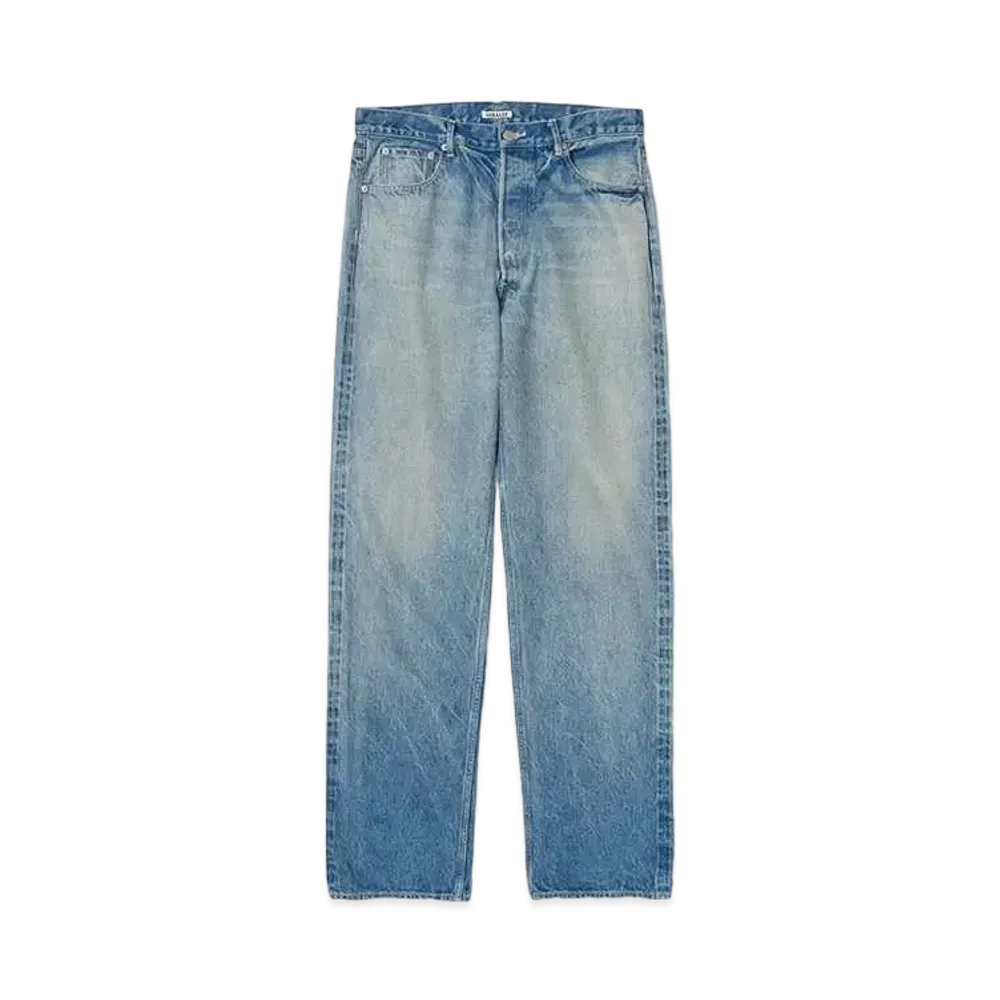 AURALEE Selvedge Faded Heavy Denim Wide Pants "Faded Indigo"
