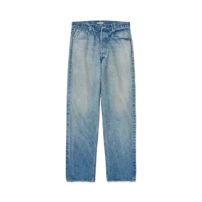 AURALEE Selvedge Faded Heavy Denim Wide Pants "Faded Indigo"