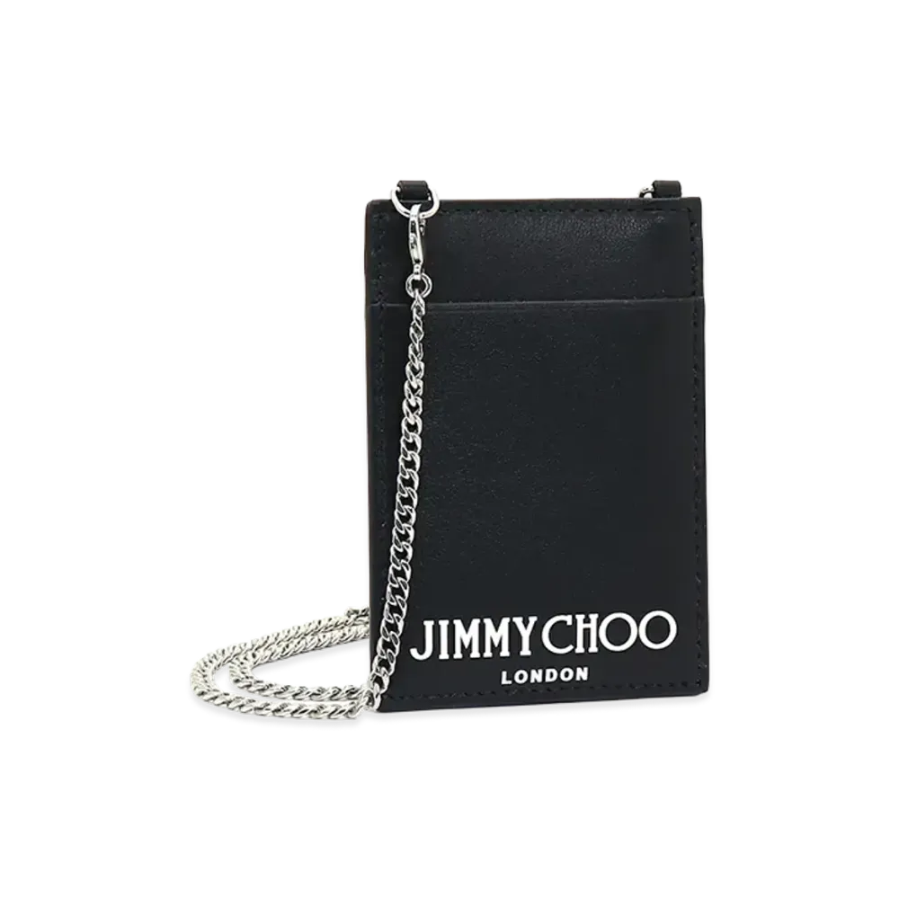 Jimmy Choo Card Holder with Chain "Black/White"